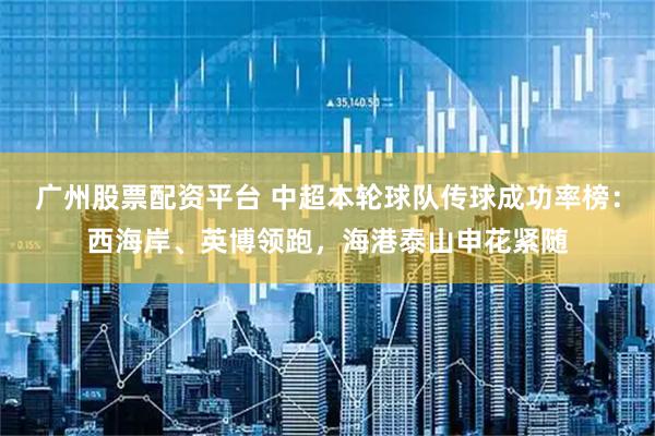 广州股票配资平台 中超本轮球队传球成功率榜：西海岸、英博领跑，海港泰山申花紧随